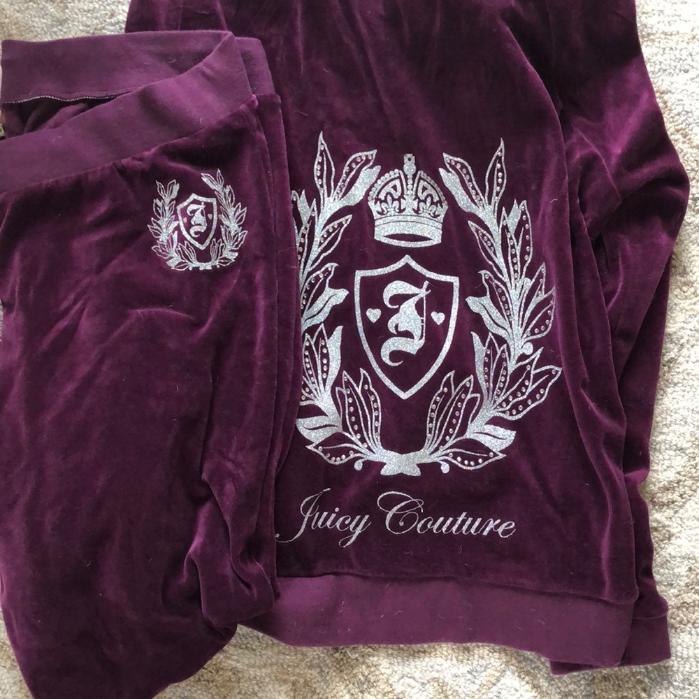 Purple juicy couture matching velour tracksuit.